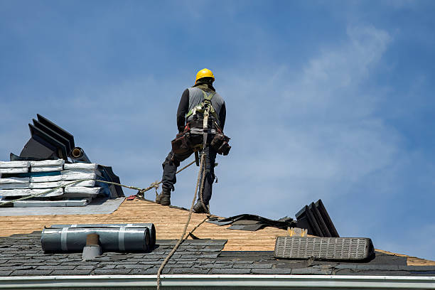 Professional Gutter Installation technician working in Waterville Valley, NH